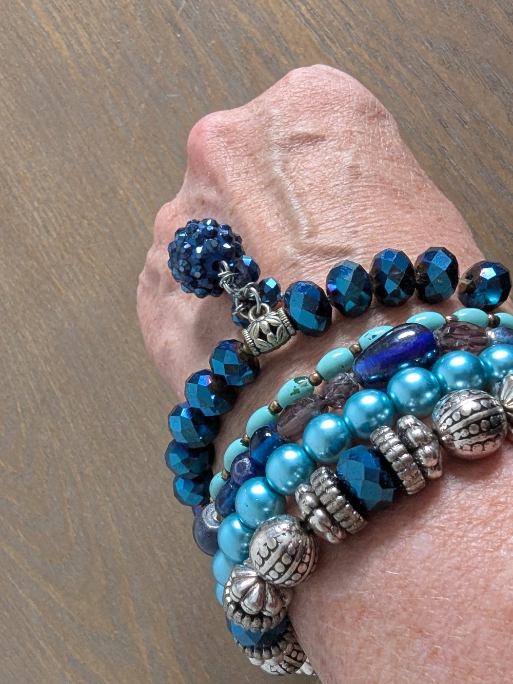 Blue Multi-Strand Beaded Stack Bracelet Set - Picture 8 of 8